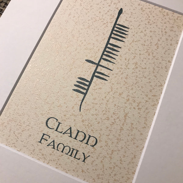 Close Up of Clann Family Ogham Art Print