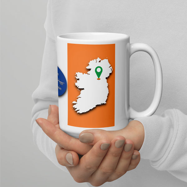 County Cavan Ireland Coffee Tea Mug With Cavan Coat of Arms and Ogham