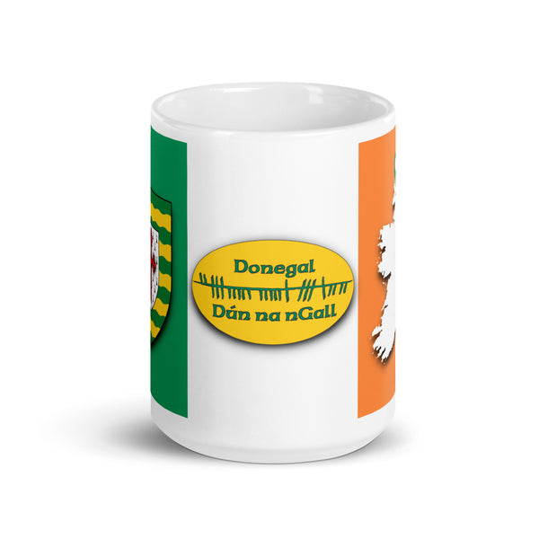 County Donegal Ireland Coffee Tea Mug With Donegal Coat of Arms and Ogham