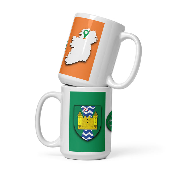 County Fermanagh Ireland Coffee Tea Mug With Fermanagh Coat of Arms and Ogham