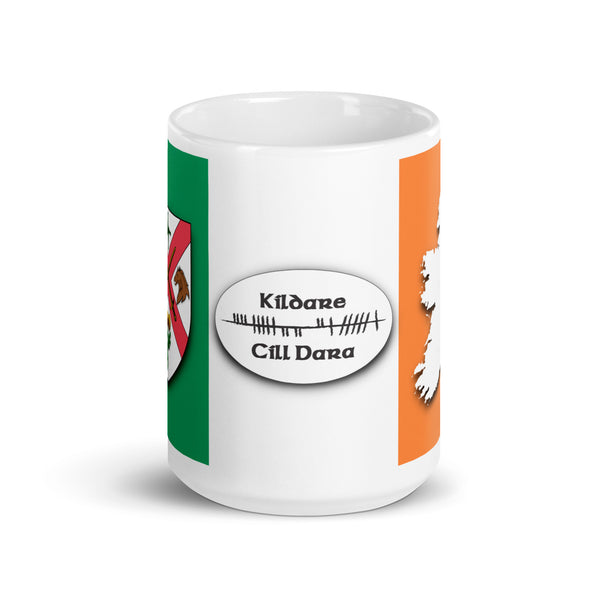 County Kildare Ireland Coffee Tea Mug With Kildare Coat of Arms and Ogham
