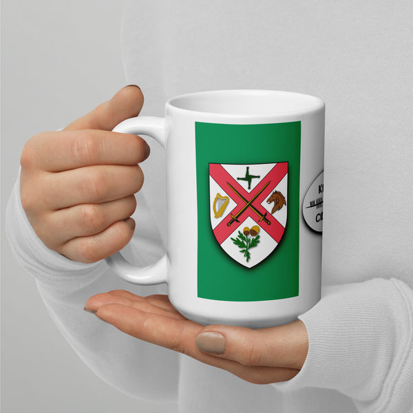 County Kildare Ireland Coffee Tea Mug With Kildare Coat of Arms and Ogham
