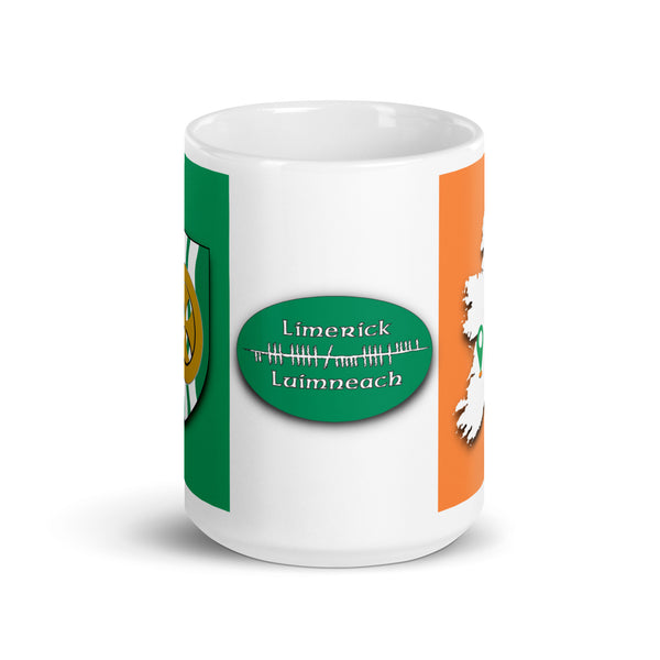 County Limerick Ireland Coffee Tea Mug With Limerick Coat of Arms and Ogham