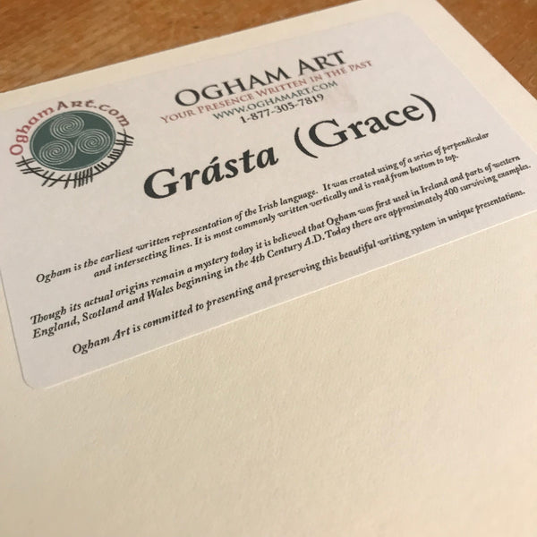 Grace Ogham Art Print Back