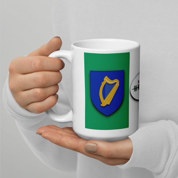 Ireland Coffee Tea Mug With Coat of Arms and Ogham