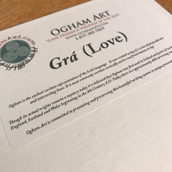 Love Ogham Art Print Back