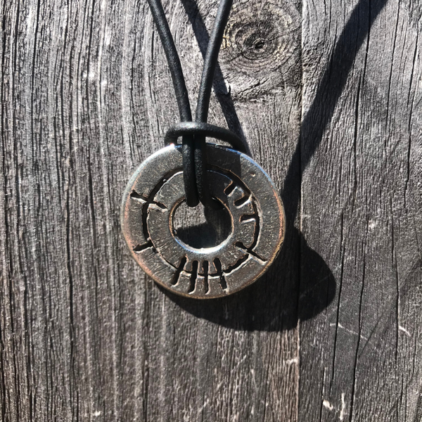 Ogham Art Circle of Life Beatha Pewter Pendant  Celtic Gift