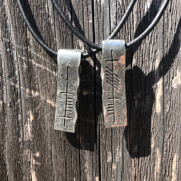 Ogham Art Anam Cara Soul Friend Pewter Pendant Set
