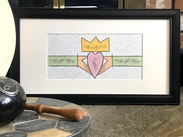 Claddagh Print by Ogham Art