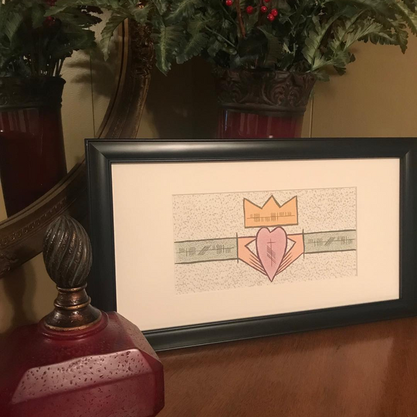 Ogham Art Claddagh print