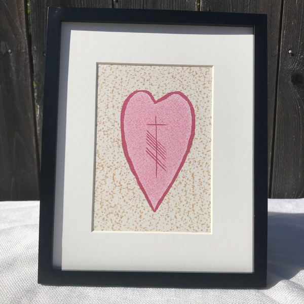 Ogham Art Love Gra heart print