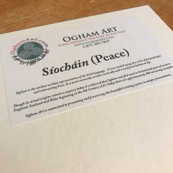 Peace Síocháin Ogham Art Print Back