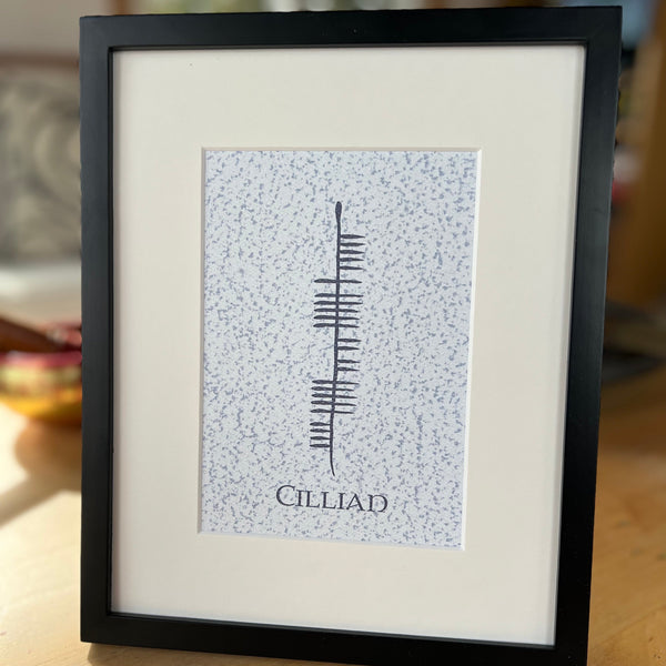 Custom 8x10 Ogham Framed Print in Blue