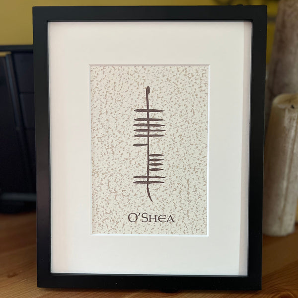 Custom 8x10 Ogham Framed Print in Gray