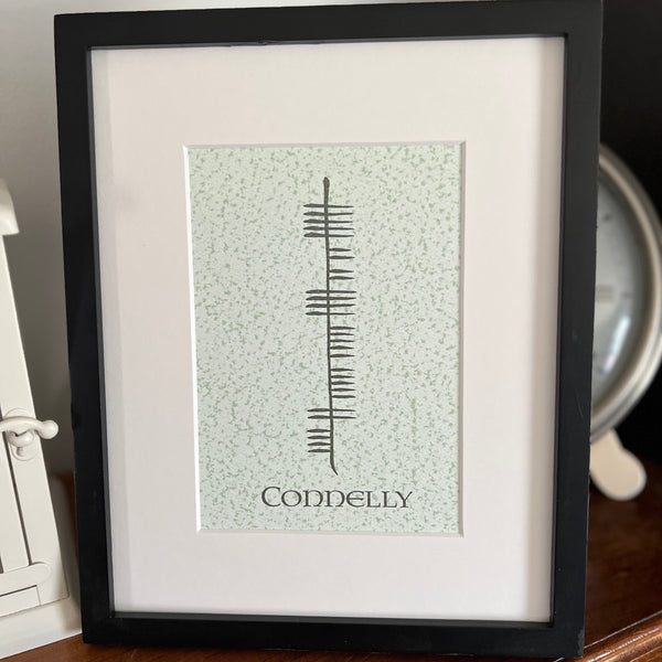 Custom 8x10 Ogham Framed Print in Green