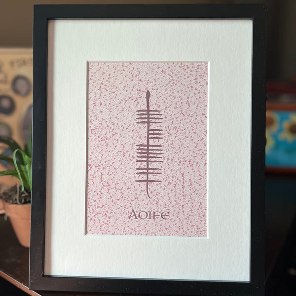 Custom 8x10 Ogham Framed Print in Purple