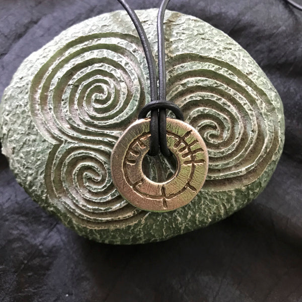 Ogham Art Circle of Life Beatha Pewter Pendant Celtic Gift