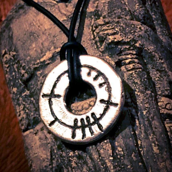 Ogham Art Circle of Life Beatha Pewter Pendant Celtic Gift