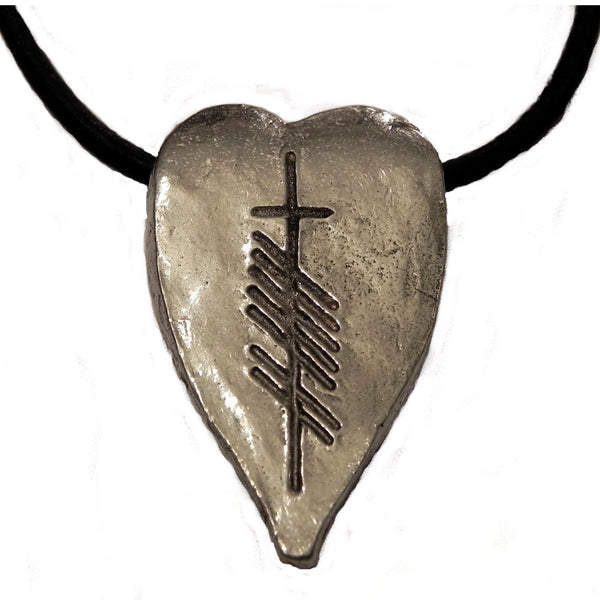 Ogham Art Love Gra Pewter Heart Pendant Celtic Gift