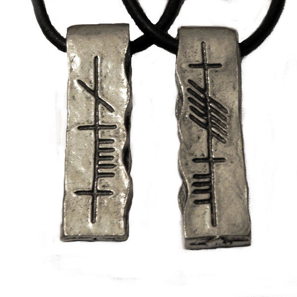 Ogham Art Anam Cara Soul Friend Pewter Pendant Set