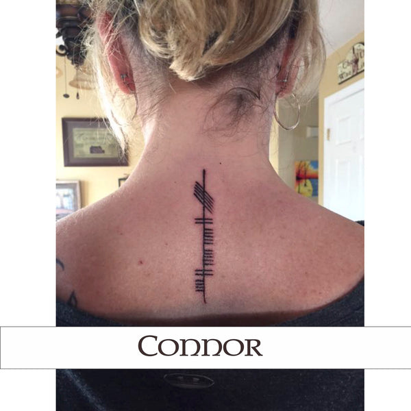 Ogham tattoo back