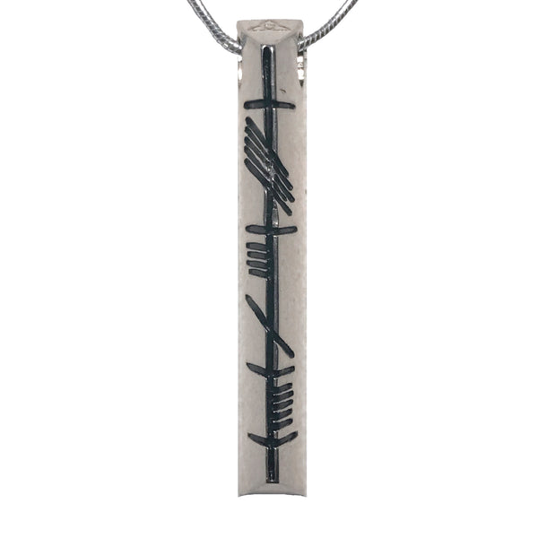 Ogham Art Custom Ogham Silver Pendant Celtic Gift
