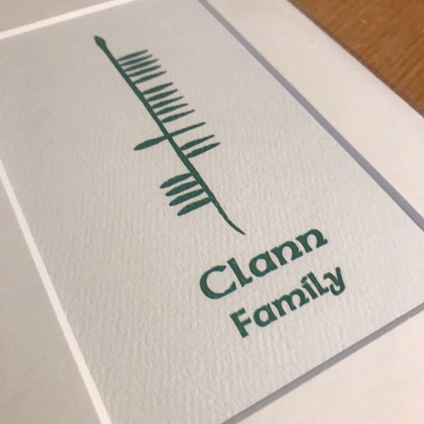 Family Clann print in Ogham Art print