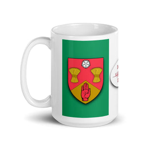 County Derry Ireland Coffee Tea Mug With Derry Coat of Arms and Ogham