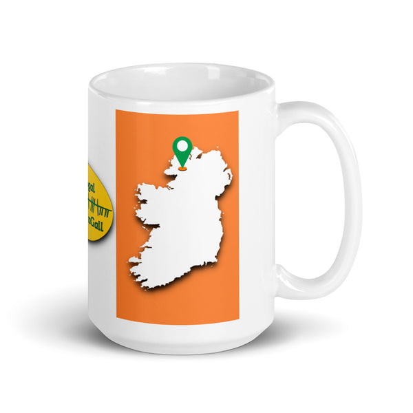 County Donegal Ireland Coffee Tea Mug With Donegal Coat of Arms and Ogham