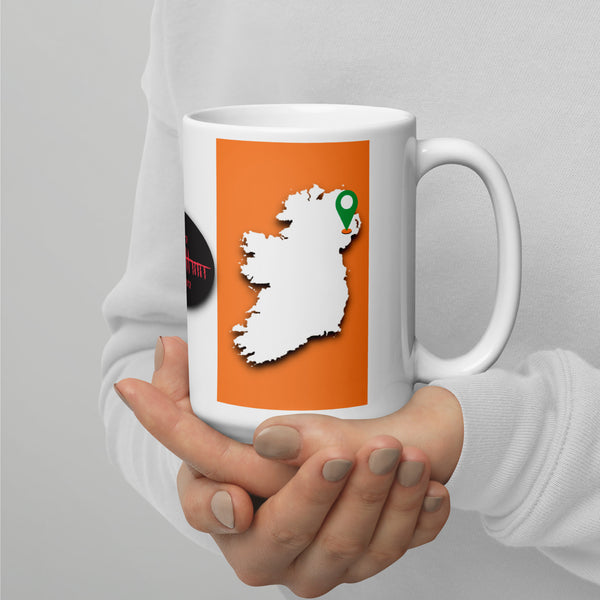 County Down Ireland Coffee Tea Mug With Down Coat of Arms and Ogham
