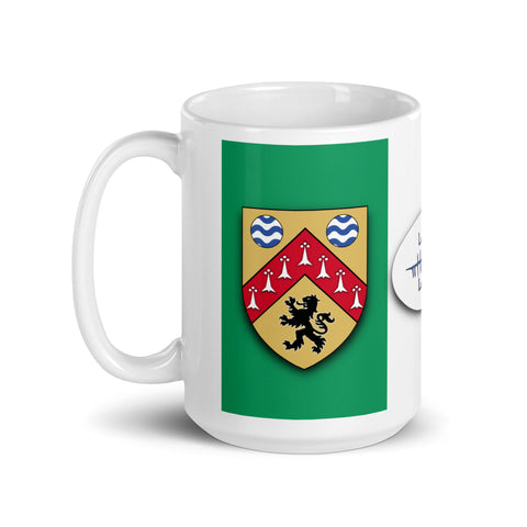 County Laois Ireland Coffee Tea Mug With Laois Coat of Arms and Ogham