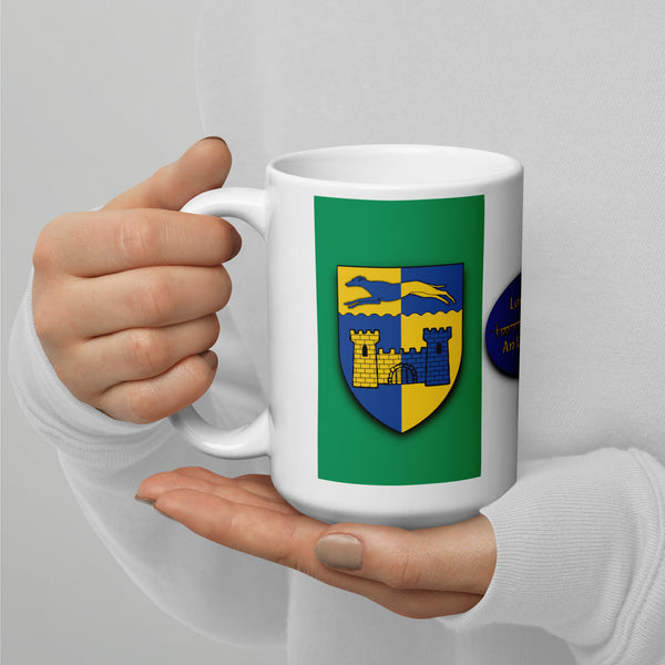 County Longford Ireland Coffee Tea Mug With Longford Coat of Arms and Ogham