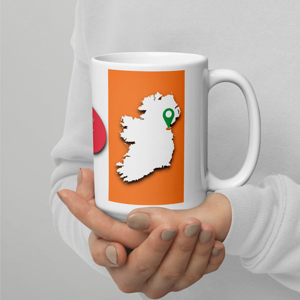 County Louth Ireland Coffee Tea Mug With Louth Coat of Arms and Ogham