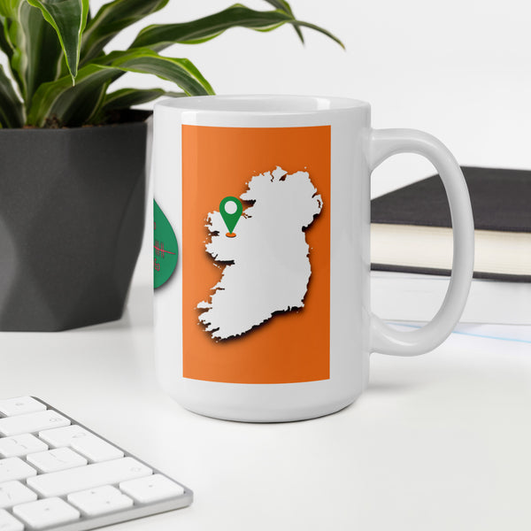 County Mayo Ireland Coffee Tea Mug With Mayo Coat of Arms and Ogham