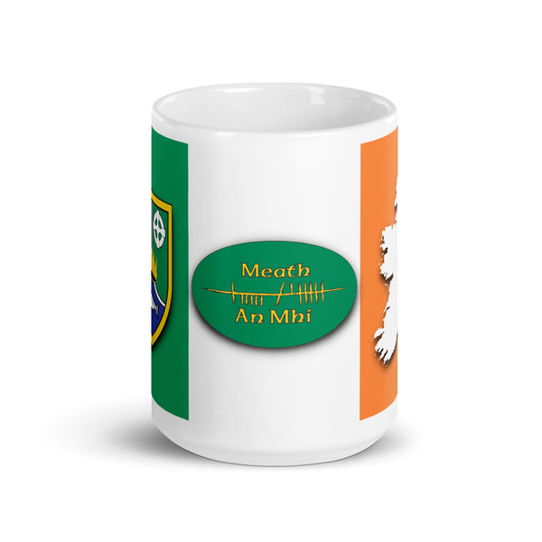 County Meath Ireland Coffee Tea Mug With Meath Coat of Arms and Ogham