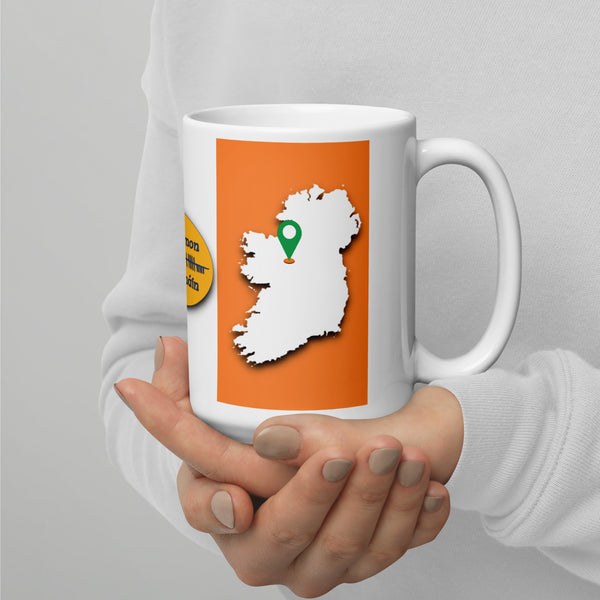County Roscommon Ireland Coffee Tea Mug With Roscommon Coat of Arms and Ogham
