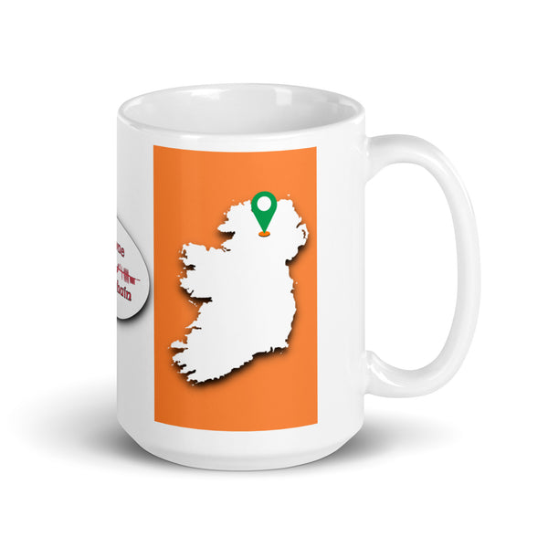 County Tyrone Ireland Coffee Tea Mug With Tyrone Coat of Arms and Ogham