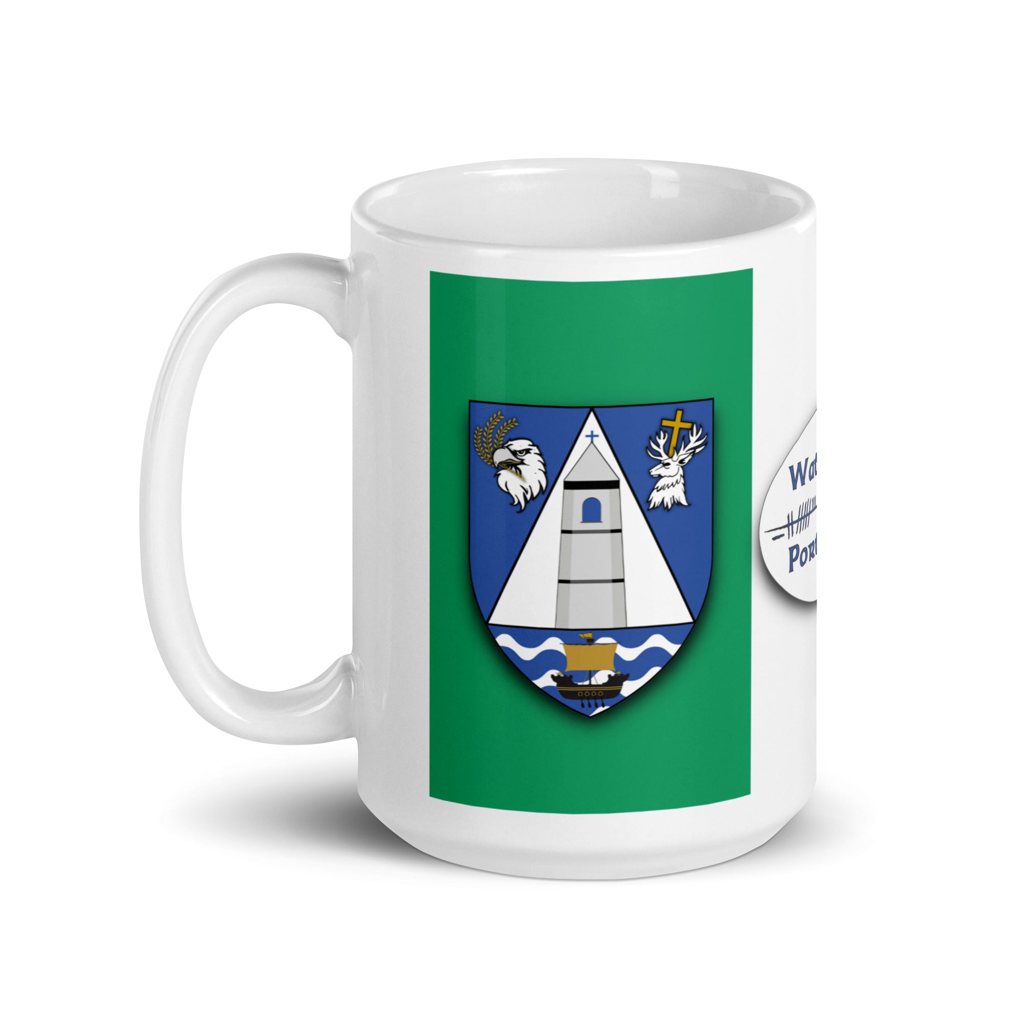 County Waterford Ireland Coffee Tea Mug With Waterford Coat of Arms and Ogham