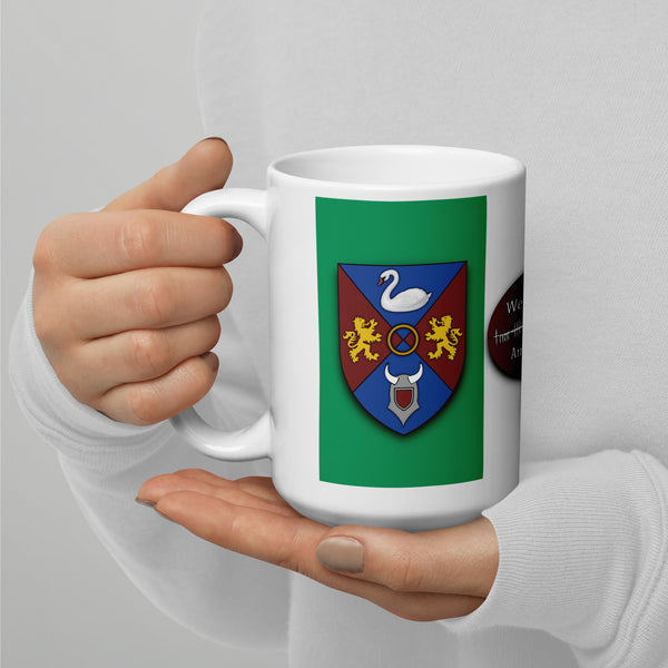 County Westmeath Ireland Coffee Tea Mug With Westmeath Coat of Arms and Ogham