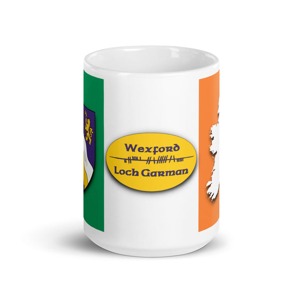 County Wexford Ireland Coffee Tea Mug With Wexford Coat of Arms and Ogham