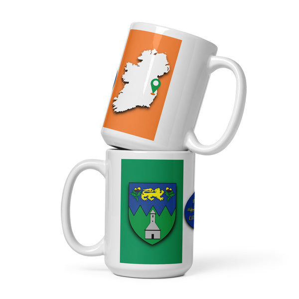 County Wicklow Ireland Coffee Tea Mug With Wicklow Coat of Arms and Ogham