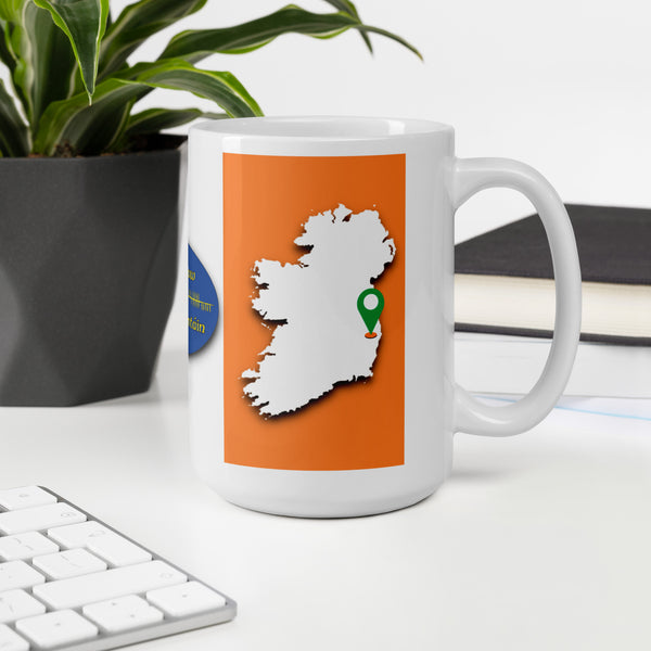 County Wicklow Ireland Coffee Tea Mug With Wicklow Coat of Arms and Ogham