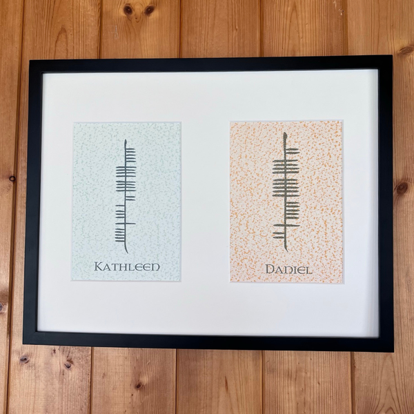 Ogham Art Custom Personalized Print Two Names