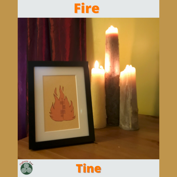Ogham Art Fire - Tine print 
