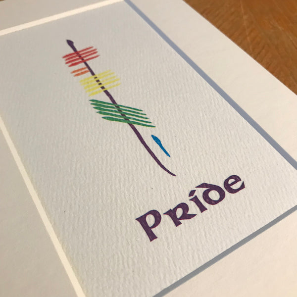 Pride Ogham Art Print Close Up Rainbow