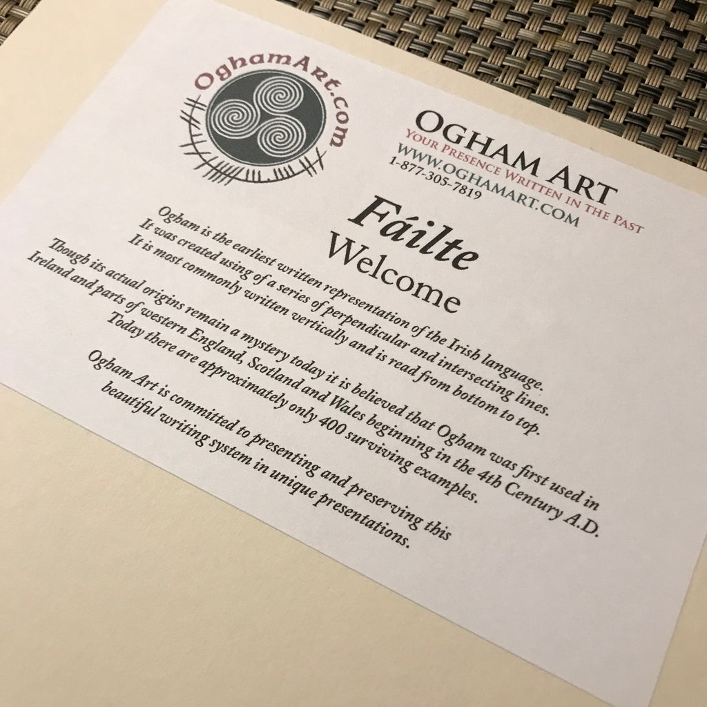 Welcome (Fáilte) – OghamArt