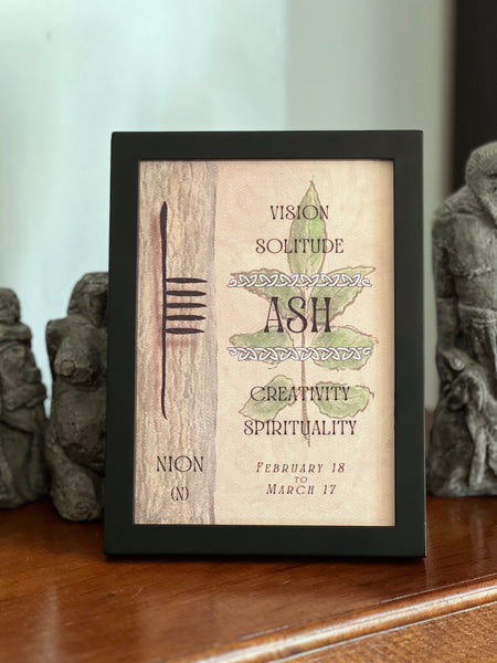 Ash Tree & Ogham Letter Nion