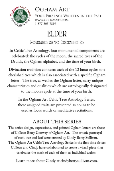 Elder Tree & Ogham Letter Ruis