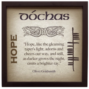 Hope Dóchas Oliver Goldsmith Ogham Framed Print