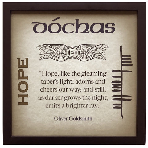 Hope Dóchas Oliver Goldsmith Ogham Framed Print